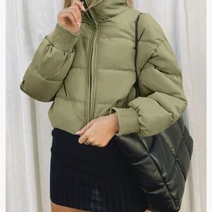 Olive Green Puffer Jacket